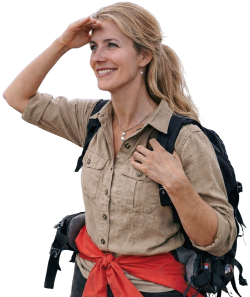 female tourist in africa