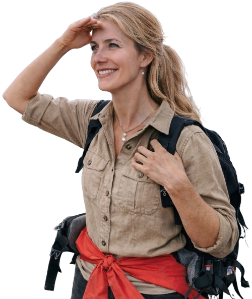 female tourist in africa