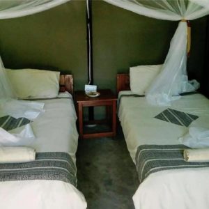 Innenansicht der Zeltunterkünfte