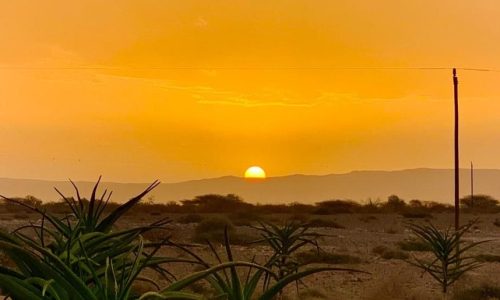 Agama River Camp, toller Sonnenuntergang