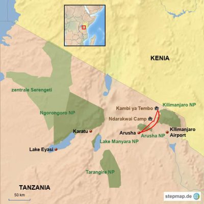 Baustein West Kilimanjaro Map