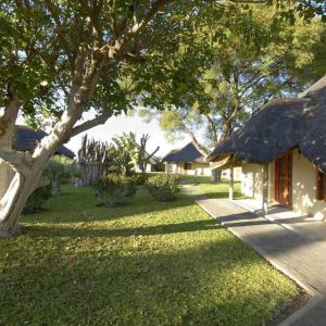 Frans Indongo Lodge Ausblick in den Garten