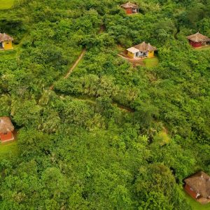 Isunga Lodge, Unterkünfte aus der Vogelperspektive