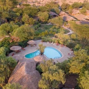 Kibo Safari Camp aus der Vogelperspektive