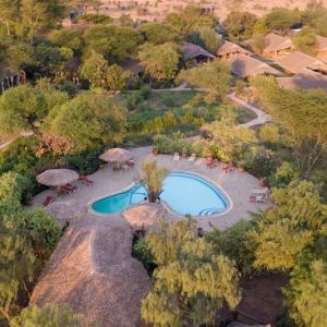 Kibo Safari Camp aus der Vogelperspektive