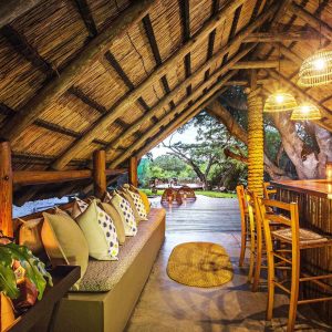 Kosi Forest Lodge Bar looking to Fire Deck