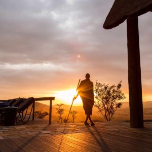 Lahia Tented Lodge - Masai and sundowner