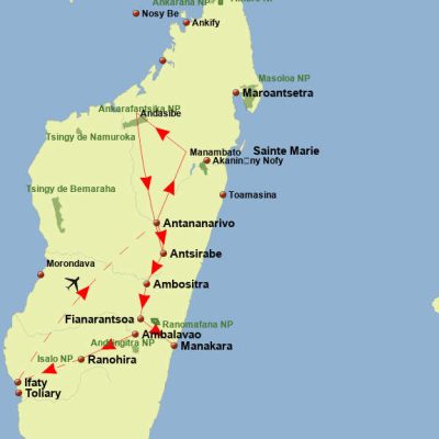 Madagaskar – der achte Kontinent Routemap