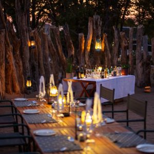 Mankwe Tented Retreat, romantische Dinner