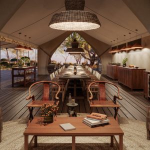gemeinsame Mahlzeiten in der Mapula Lodge