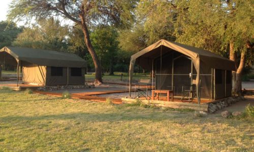 Zelte unter Kameldornbäumen