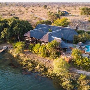 Mukambi Safari Lodge aus der Vogelperspektive