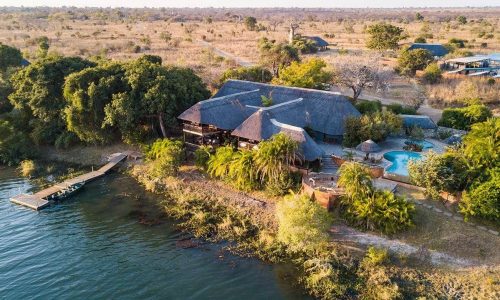 Mukambi Safari Lodge aus der Vogelperspektive