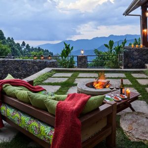 Nkuringo Bwindi Lodge, gemütliche Aussichtssplätze