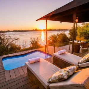 Old Drift Lodge Tent Deck view over river