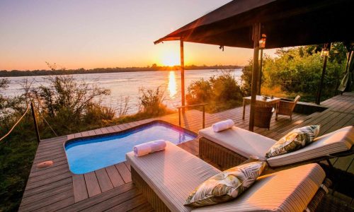 Old Drift Lodge Tent Deck view over river