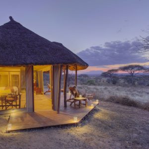 Oliver's Camp gegen Abend