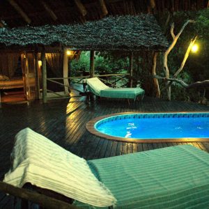 Rufiji Suite pool evening