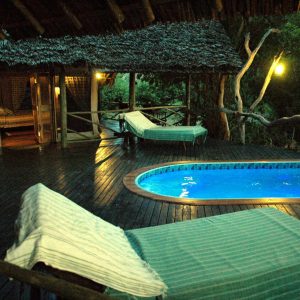 Rufiji Suite pool evening