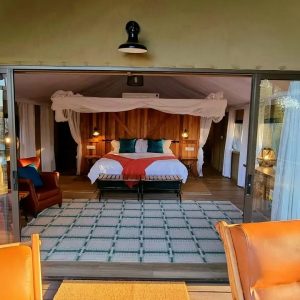 The Wallow Lodge Sicht in die Zelte
