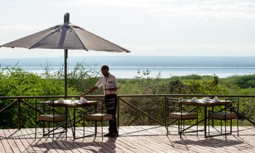 schönes Deck mit Blick auf den See