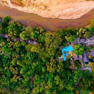 Sarova Shaba Lodge aus der Luft